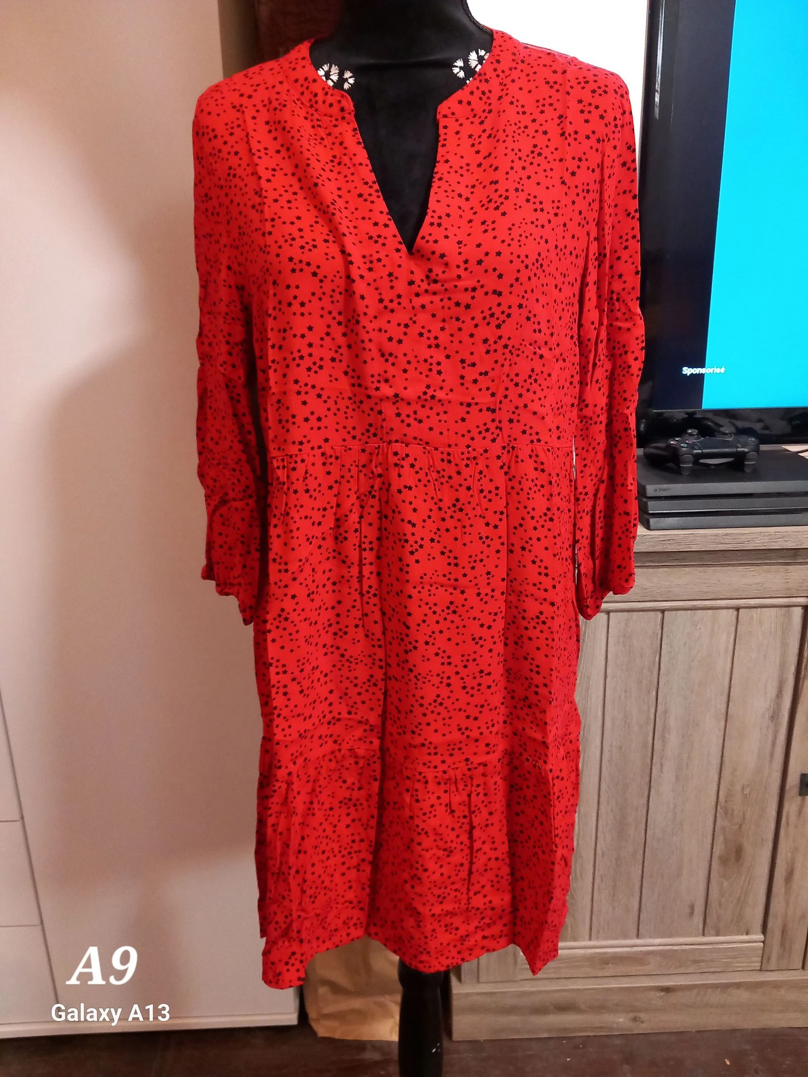Robe Yessica – Rouge Étoilée - Taille M